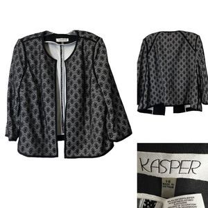 Kasper Blazer Women's Contrast-Lace black/vanilla ice long sleeve career office